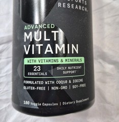 Sports Research Advanced Multivitamin 180 Veggie Capsules w/ CoQ10 Iodine 10/27