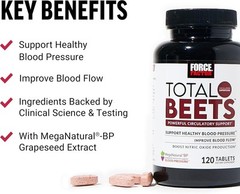 Force Factor Total Beets Blood Pressure Support with 120 Count (Pack of 1)
