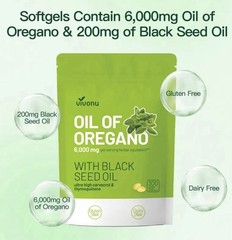 NEW Oil of Oregano Softgels with Black Seed Oil – 6000mg Oregano Oil