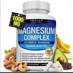 1 bottles Complex Magnesium 1000mg 7 Types | Sleep Muscle Bone Promote 90 Caps