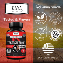 (2 Pack) Natural Testosterone Booster Magnesium Zinc Tribulus Horny Goat Weed
