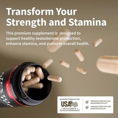 Nitric Oxide & Testosterone Booster for Men, L Arginine, L Citrulline 60 & 90