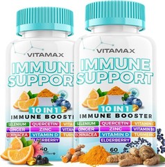 10-in-1 Immune System Support Booster – Natural Immune Defense – 60 Ct. (2 Pack)