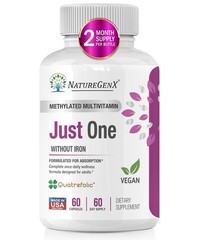 Just One Daily Methylated Multivitamin – 60 Caps Pure Methyl B12, M… Fast Ship