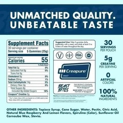 Bites Beast Blue Raspberry Creatine Gummies | Muscle Support 150 Servings
