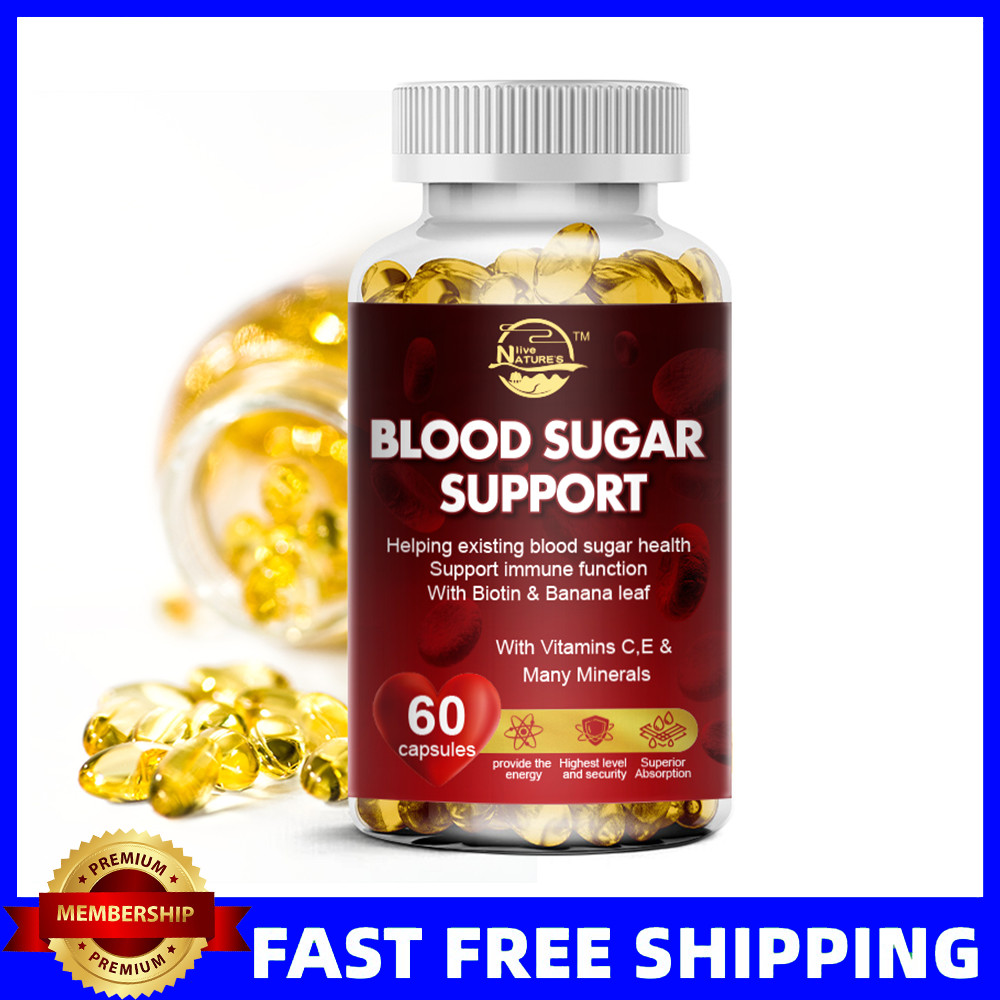 Blood Sugar Support Supplement , Lower Sugar & Blood Pressure Support 60 Pills