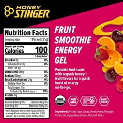 Honey Stinger Organic Fruit Smoothie Energy Gel, Gluten Free & Caffeine Free,…