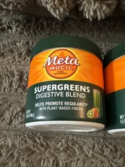 (2) Metamucil Super Greens Digestive Blend Powder Fiber Kiwi Apple 5.5 Oz NEW