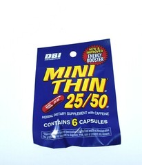 MINI THIN 25/50 HERBAL DIETARY SUPPLEMENT W/ CAFFEINE- 24 Packets of 6 cap each