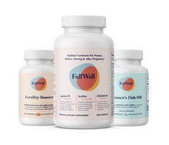 FullWell Fertility Trio Prenatal Dietary Supplement Vitamin Fish Oil Booster