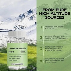 C15:0 Supplement, 60 Caps Pentadecanoic Acid, elevated Altitude Sheep Milk So…