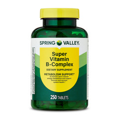 Spring Valley Super B-complex Dietary Supplement Tablets 250 Pieces, Free Ship