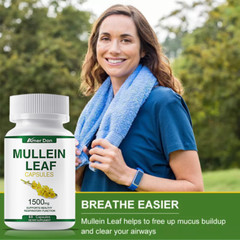 Mullein Leaf Extract 1500mg Lung Cleanse Respiratory Herbal Capsules