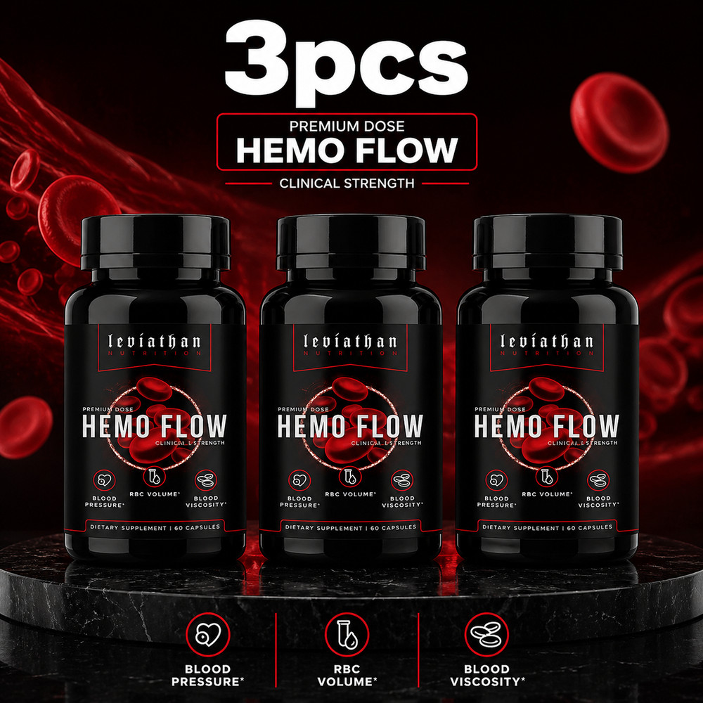Leviathan 3pcs Nutrition Hemo Flow Supplement with Nattokinase for Nitric Oxide