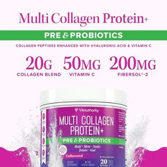 Collagen Peptide Skin Support Supplement for Women with Probiotics & Prebiotics
