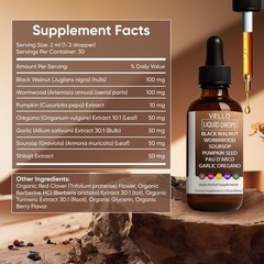Gut Cleanse Drops – Black Walnut, Wormwood, Clove, Garlic, Oregano, Soursop & Mo