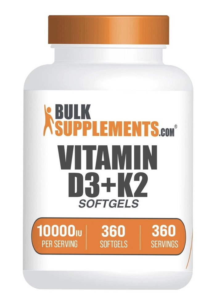 BulkSupplements Vitamin D3 + Vitamin K2 10000 IU – 360 Softgels new sealed
