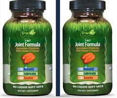 2-Pk. Irwin Naturals 3-In-1 JOINT FORMULA Supports Healthy Joints – 90 Soft-Gels