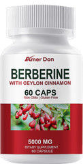 Berberine with Ceylon Cinnamon 5000mg Blood Sugar Heart Health & Immune 60 Pills