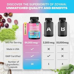 Multi Collagen Peptides CapsulesW/ Type I II III V X Collagen Supplements 90Caps