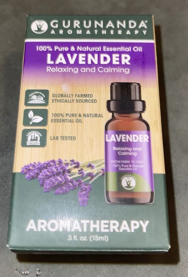 Gurunanda Aromatherapy, 100% Pure & Natural Lavender Essential Oil, A. NIB.Relax