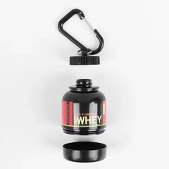 100ml Mini Portable Protein Powder Bottle Funnel with Keychain Travel Storage