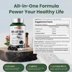 Shilajit Ultra Optimal Shilajit Pure Potency, Extract Flynew with L-Arginine,