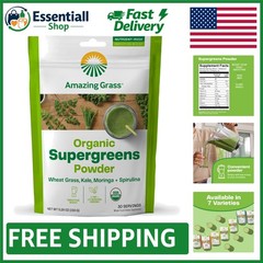 Boost Your Health with Organic Super Greens Powder – 1 Scoop Daily, 30 Servings