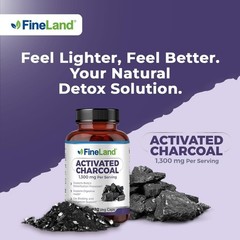 Activated Charcoal 1300mg – Digestive Detox Cleanse, Gas & Bloating Relief, 120