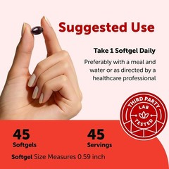 Astaxanthin 12mg Softgel Supplement with MCT Oil, 45 Capsules for Daily Wellness