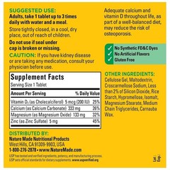 Nature Made Calcium Magnesium Zinc with Vitamin D3 – 300 Tablets