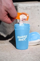 Shake Shot – Blue – 4oz Mini Shaker Bottle for Pre Workout, Creatine