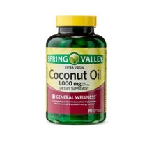 Spring Valley Extra Virgin Coconut Oil Supplement 1,000 mg 90 Count Softgels