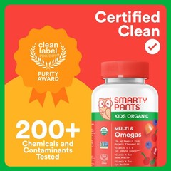 SmartyPants Organic Kids Multi &Vegetarian Omega 3 Gummy Vitamins 90 ct