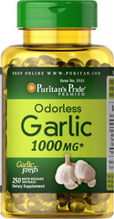 Puritan’s Pride Odorless Garlic 1000 Mg, Rapid Release Softgels, Premium