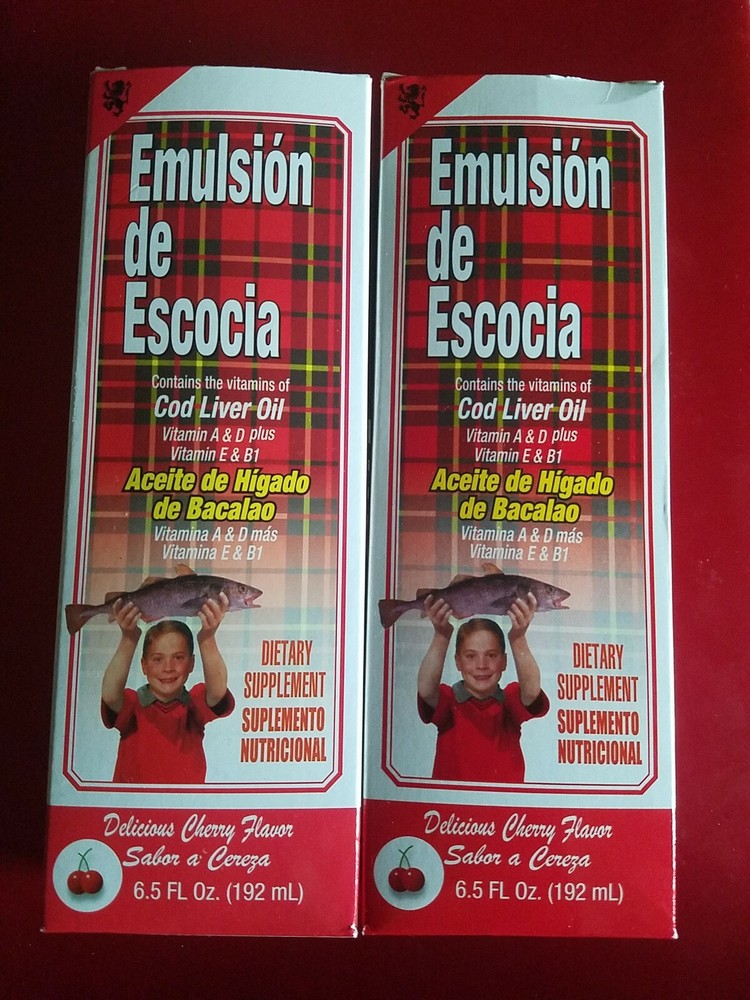 TWO PACK EMULSION DE ESCOCIA COD LIVER OIL AND VITAMIN A, E,B1 & D 6.5 OZ EACH