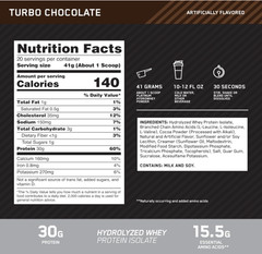 Optimum Nutrition Platinum Hydrowhey Protein Powder, Turbo Chocolate, 1.8 lb