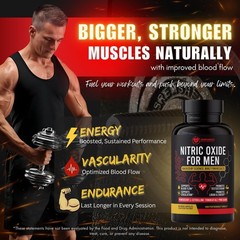 Nitric Oxide Supplement for Men, 90 Capsules | Daily Wellness & Performance Supp
