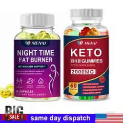 Keto BHB Gummies Night Time Fat burner Capsules Lose Weight Appetite Suppressant