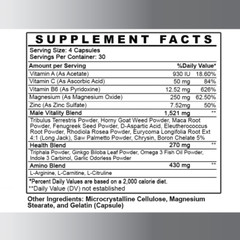 #1 Testosterone Booster Monster Test Caps, T Boost 120 Capsules Male Enhancement