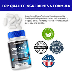 Critical T Male Pills Support Performance, Strength & Daily Energy (5 Pack)