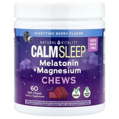 2 X Natural Vitality, Calm Sleep�, Melatonin + Magnesium Chews, Nighttime Berry