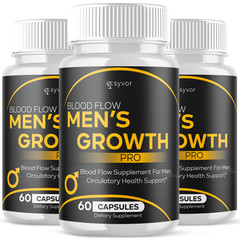 (3 Pack) Blood Flow Men’s Growth Pro Advanced Male Support Vitamin 180 Capsules
