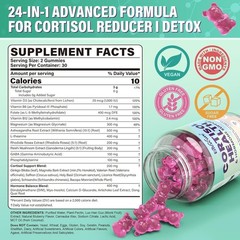(2 Pack) Cortisol Gummies for Calm, Mood, Focus & Stress – Blueberry Flavor 60ct