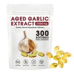 Aged Elare Garlic Extract, 300 Softgels, 7500mg Odorless Heart & Immune