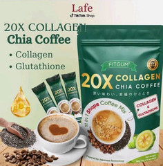Mix 11 in 1 Coffee Collagen Chia FITGUM 20X Coffee 12g X10 Sachets