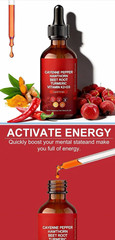 Cayenne Hawthorn Beet Root Turmeric K2 D3 Liquid Drops 2.03oz 60ml Heart Support