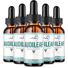 (5 Pack) Audileaf Drops, Audileaf Tinnitus Support Liquid Supplement (10oz)
