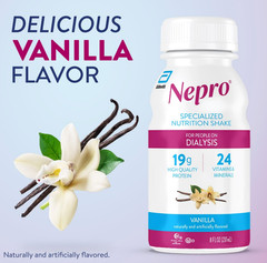 Nepro Nutrition Shake for People on Dialysis, 19g Protein, 420 Calories, Vanilla