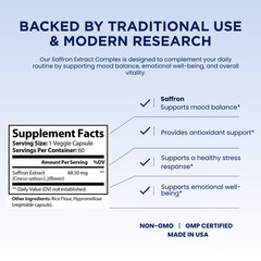 Pelican Saffron Extract – Mood Support & Stress Support – 60 Capsules